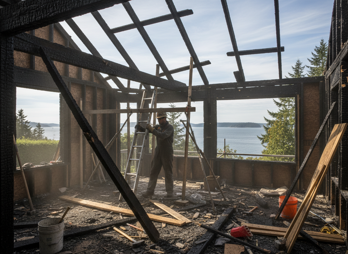 Structural Repair After Fire in Camano Island, WA